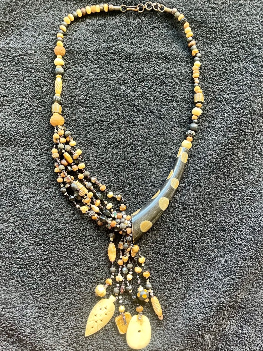 Boho Bone and Bead Necklace